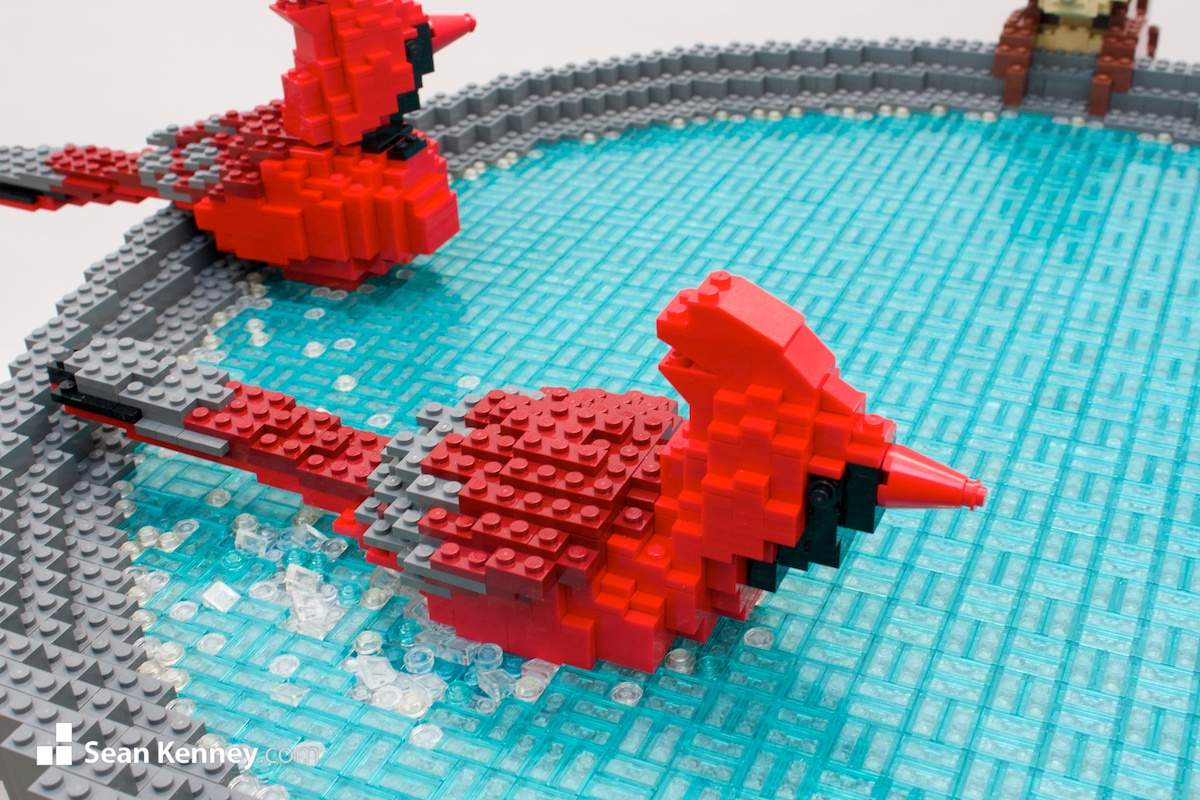 LEGO sculpture - Birdbath