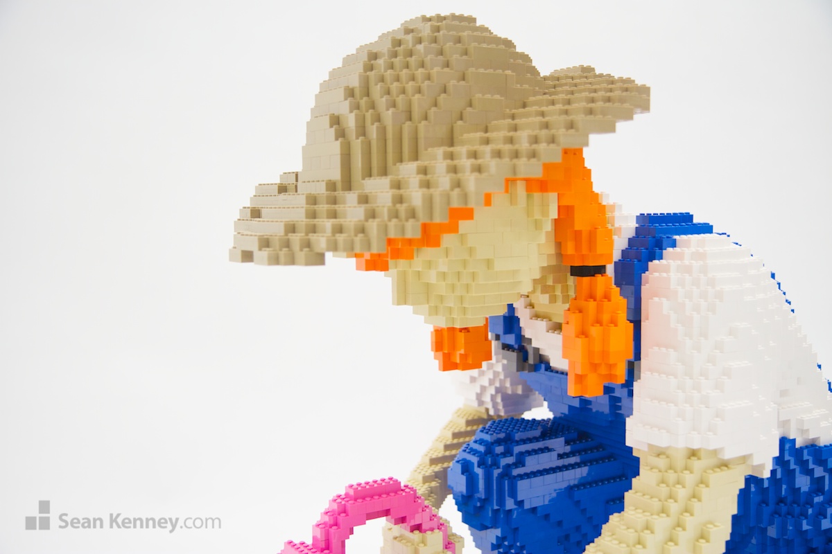 Art of LEGO bricks - Grandfather and granddaughter gardening