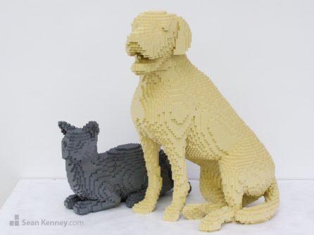 Sean Kenney's art with LEGO bricks - Monochrome dog