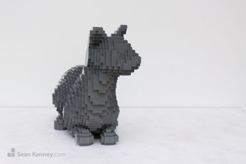 LEGO sculpture - Monochrome cat