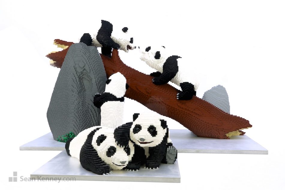 LEGO art - Baby pandas playing