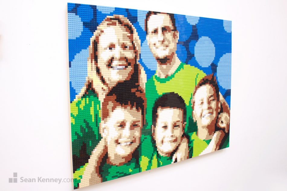 LEGO portrait - Green family portrait