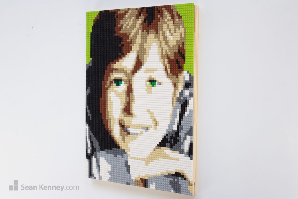 LEGO portrait from any photo - Green eyed boy