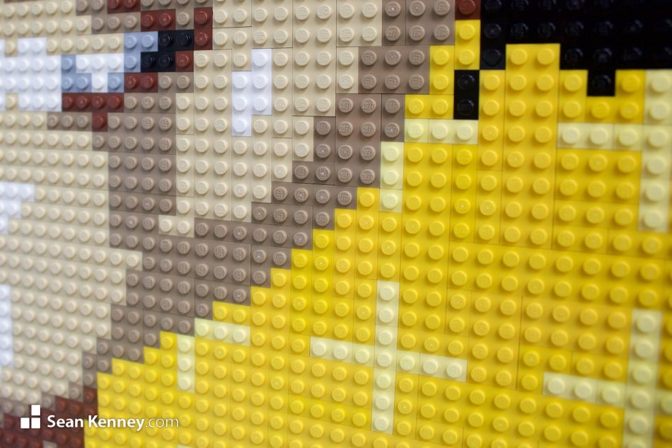 lego portrait mosaic - Young man on yellow