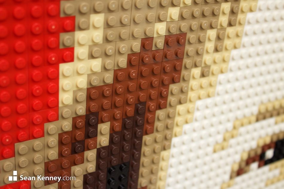 lego mosaic - Little girl on red