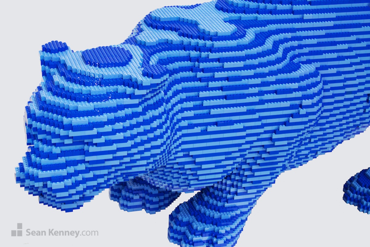 Amazing LEGO creation - Striped blue Snow Leopard