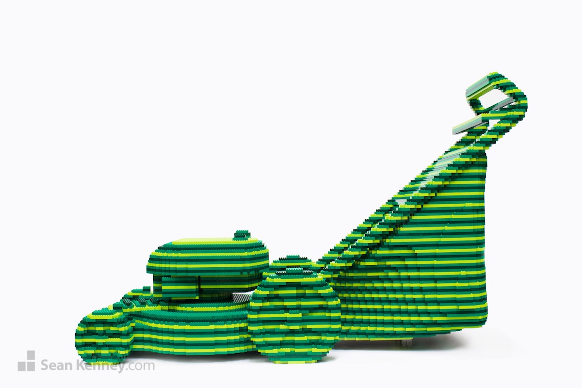 Greatest LEGO artist - Striped green lawnmower