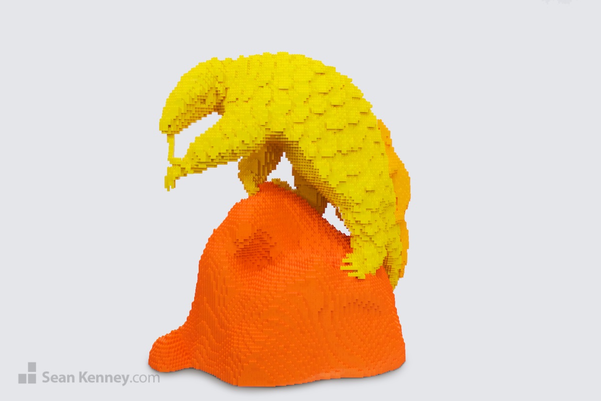 Sean Kenney's art with LEGO bricks - Bright yellow Chinese Pangolin