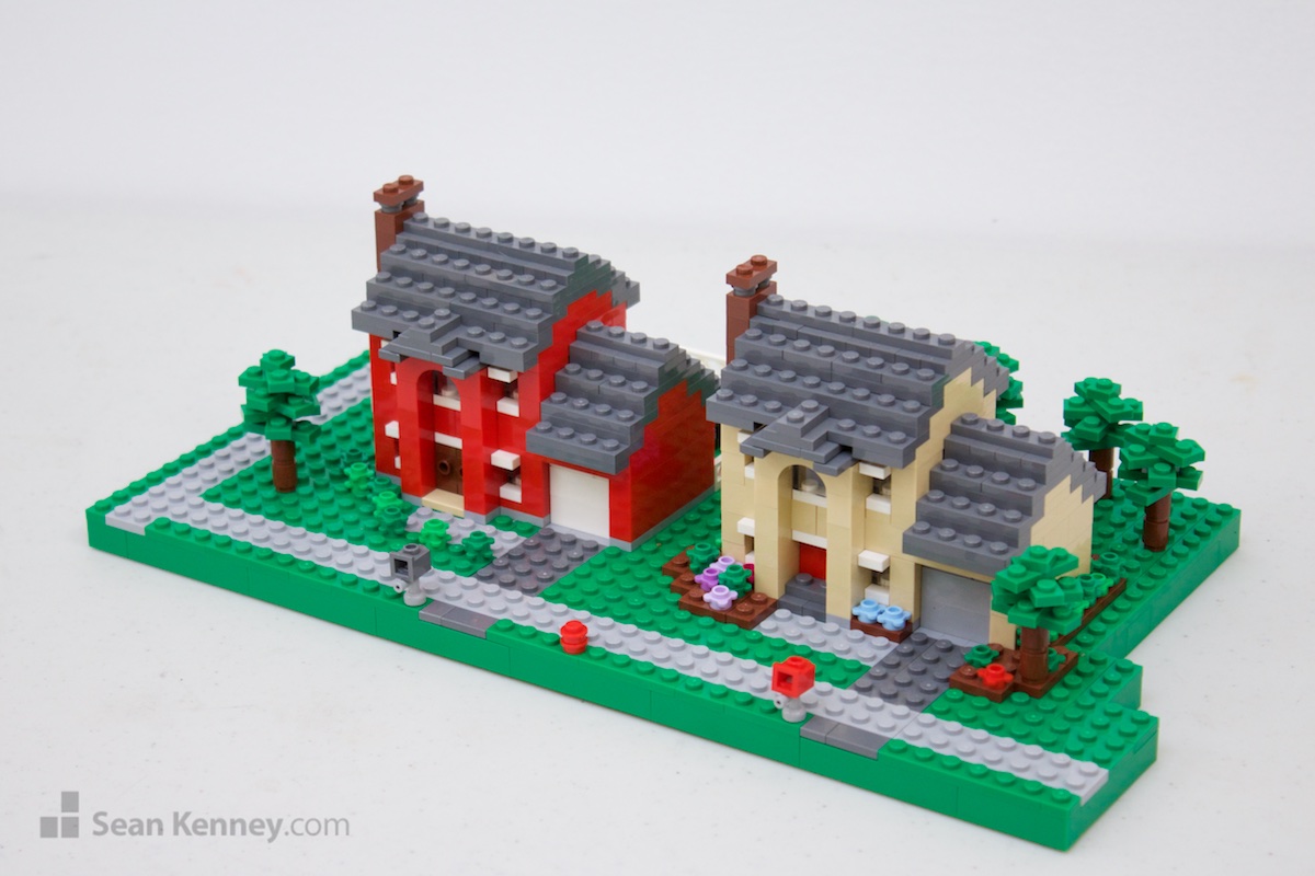 Art with LEGO bricks - Suburban single family homes