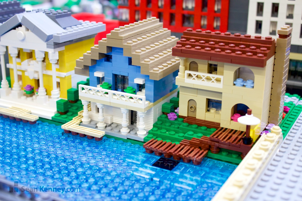 LEGO art - Fancy waterfront homes