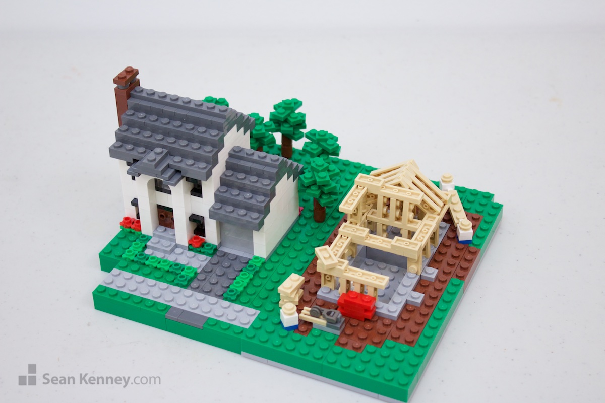 Sean Kenney's art with LEGO bricks - Suburban single family homes
