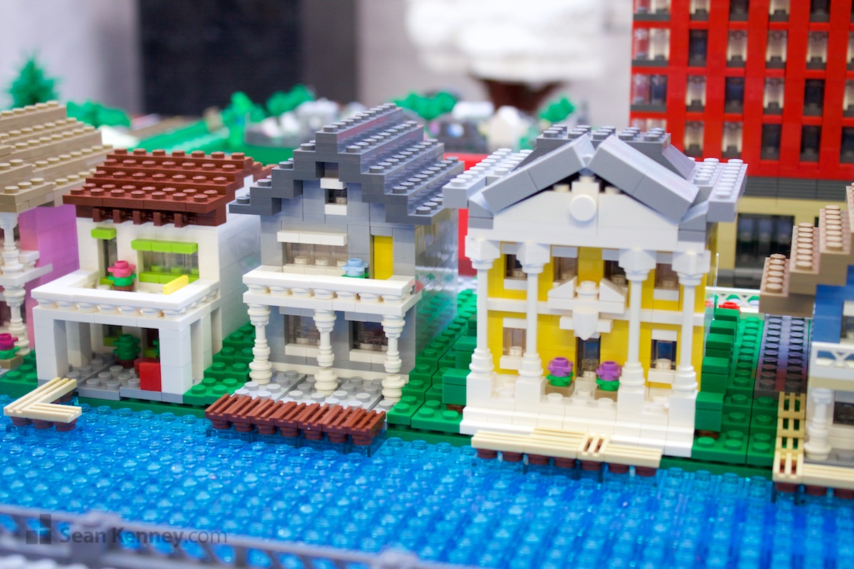 LEGO sculpture - Fancy waterfront homes