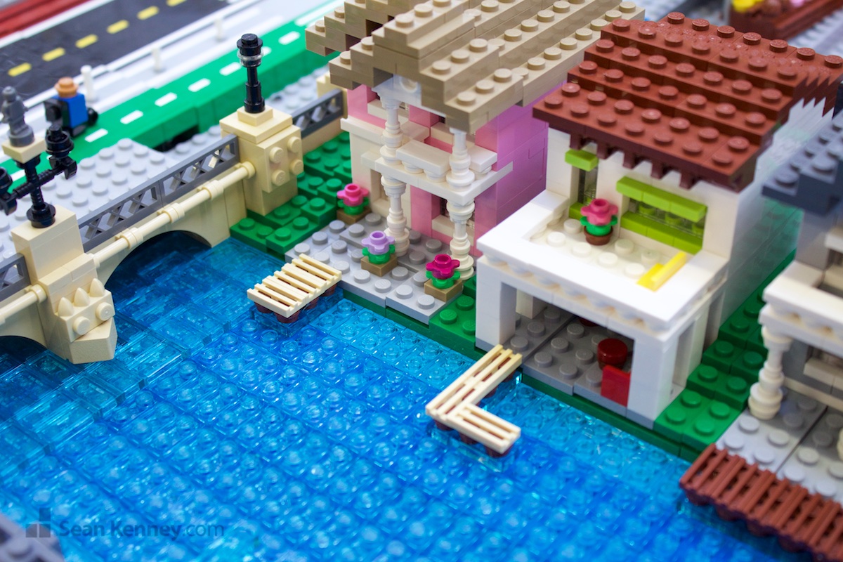 LEGO sculpture - Fancy waterfront homes