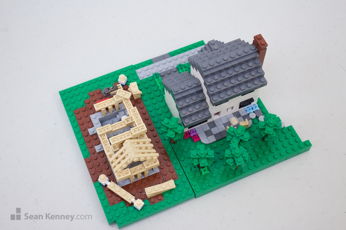LEGO art - Suburban single family homes