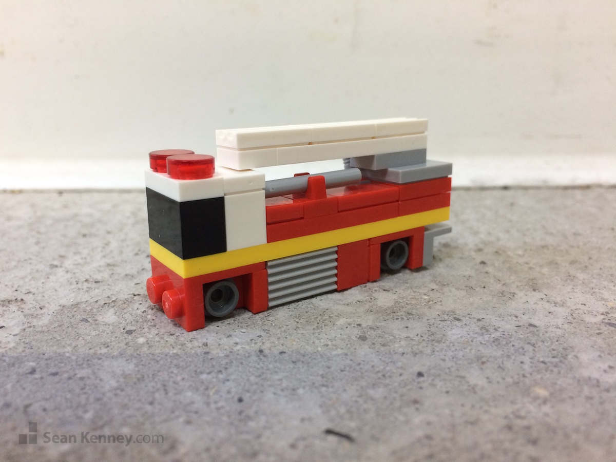 Art with LEGO bricks - Tiny trucks, trains, and cars
