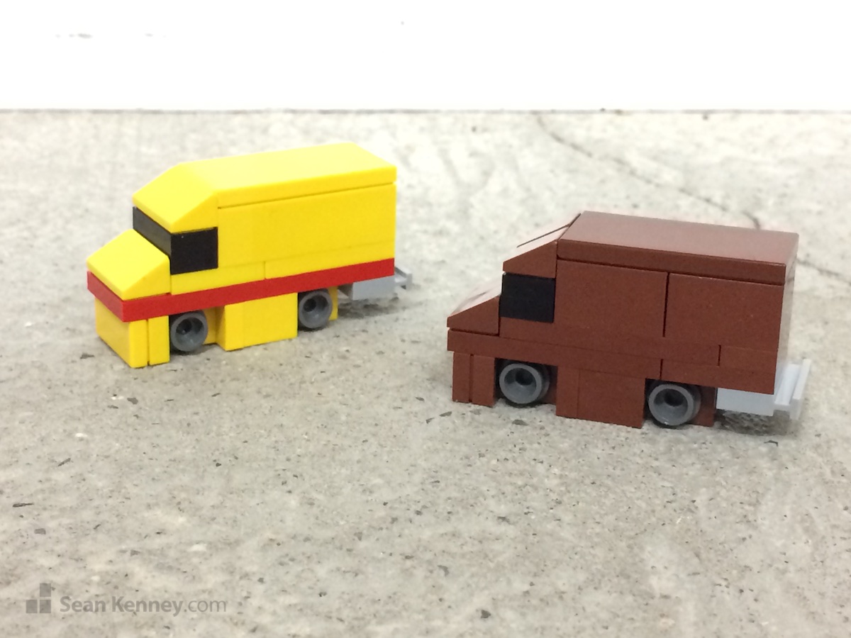 Art of LEGO bricks - Tiny trucks, trains, and cars