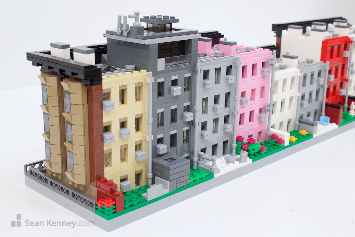 LEGO sculpture - The Pink Brownstone