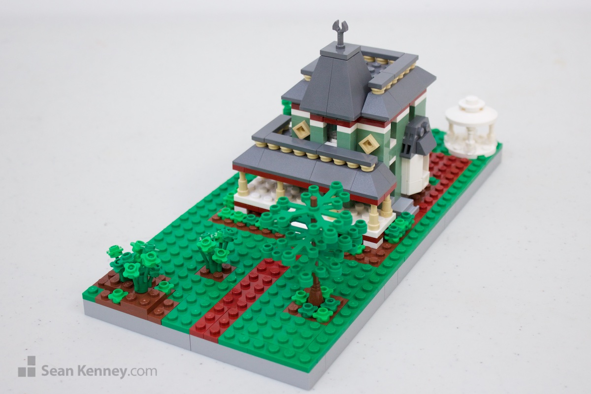 LEGO art - Blue and Green Victorians