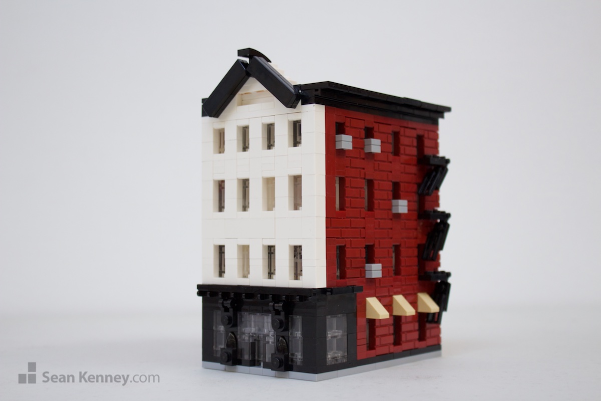 LEGO sculpture - Old and new shops