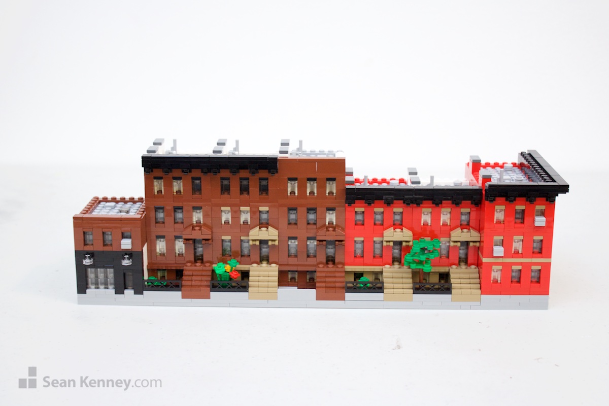 LEGO sculpture - Brooklyn townhouses
