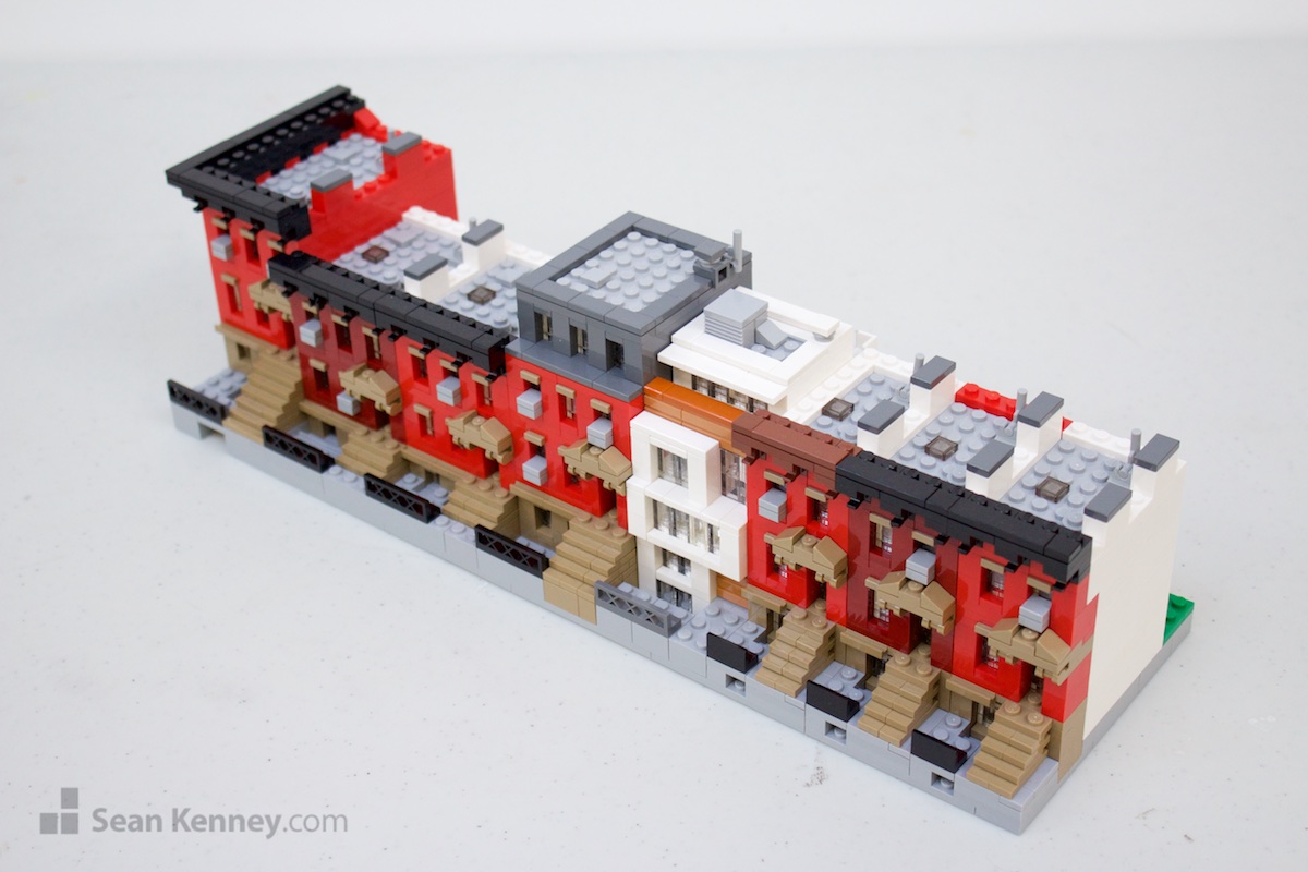 LEGO art - Brooklyn townhouses