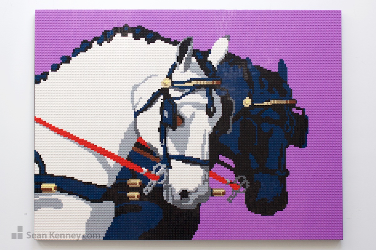 LEGO sculpture - Horses
