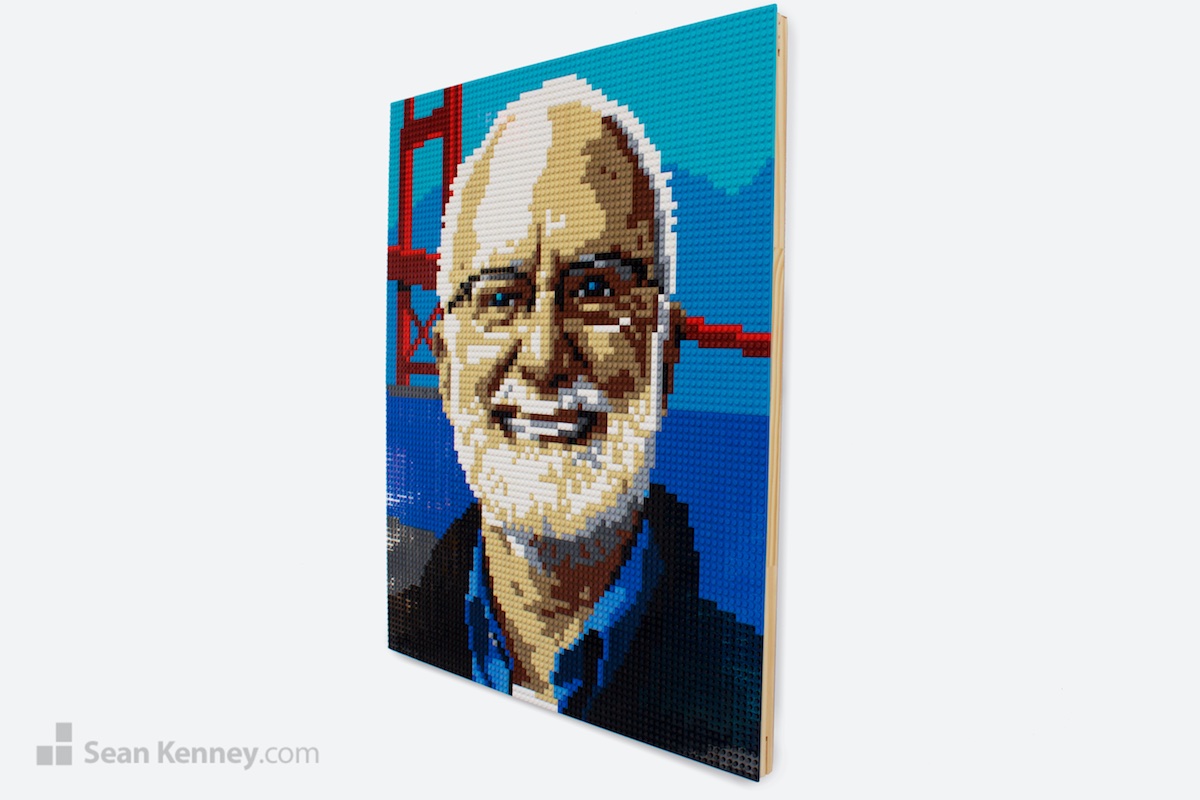 custom LEGO portrait - Mr. Golden Gate