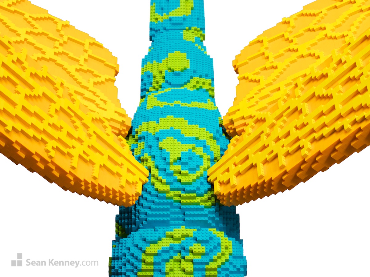 LEGO artist - Golden blue POP dragonfly