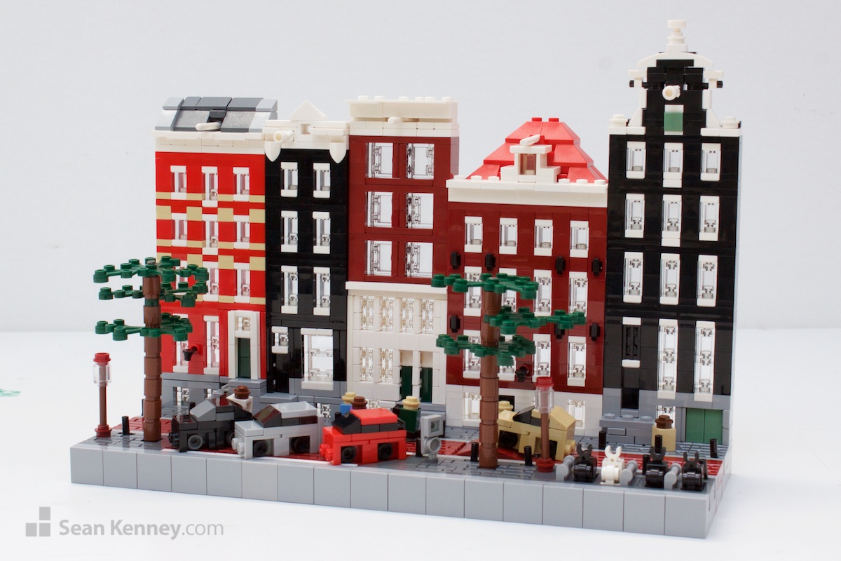 LEGO art - Tiny Amsterdam canal houses