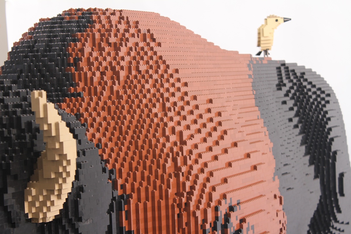 Art with LEGO bricks - Mother and Baby Bison
