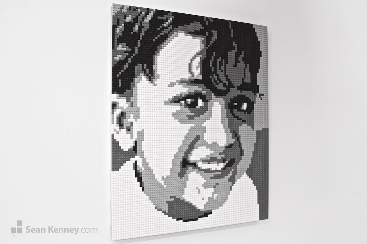 lego portrait mosaic - Black and white siblings (1 of 3)