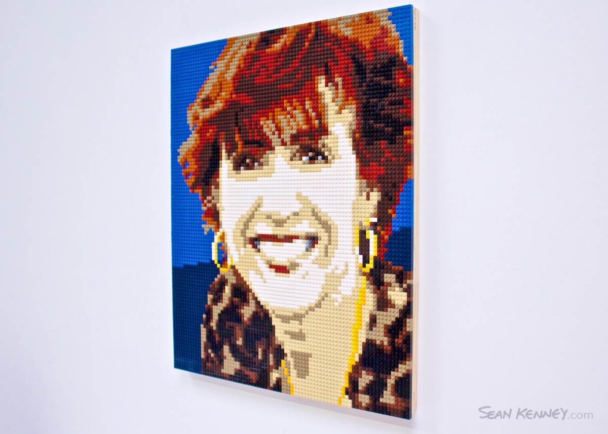 your photo made from real LEGO bricks - Red-haired woman