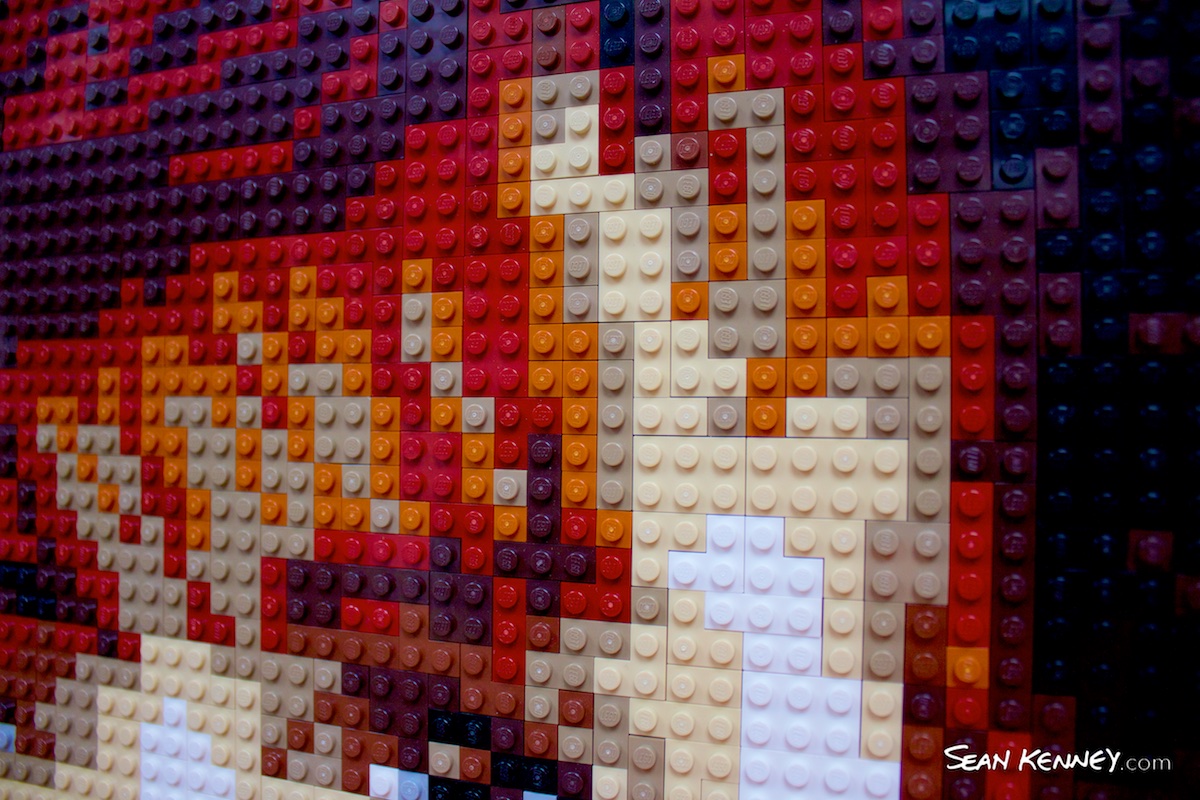 lego mosaic - Red-haired woman