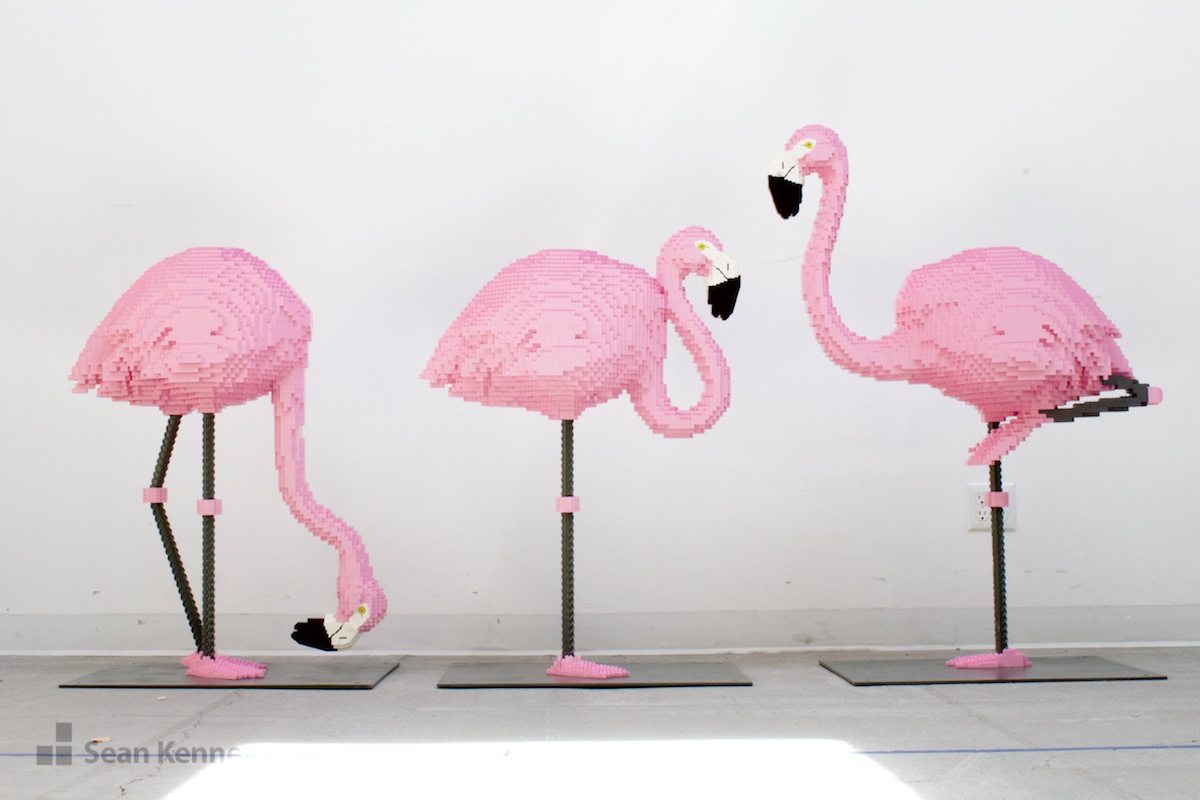 LEGOs exhibit - Flamingos