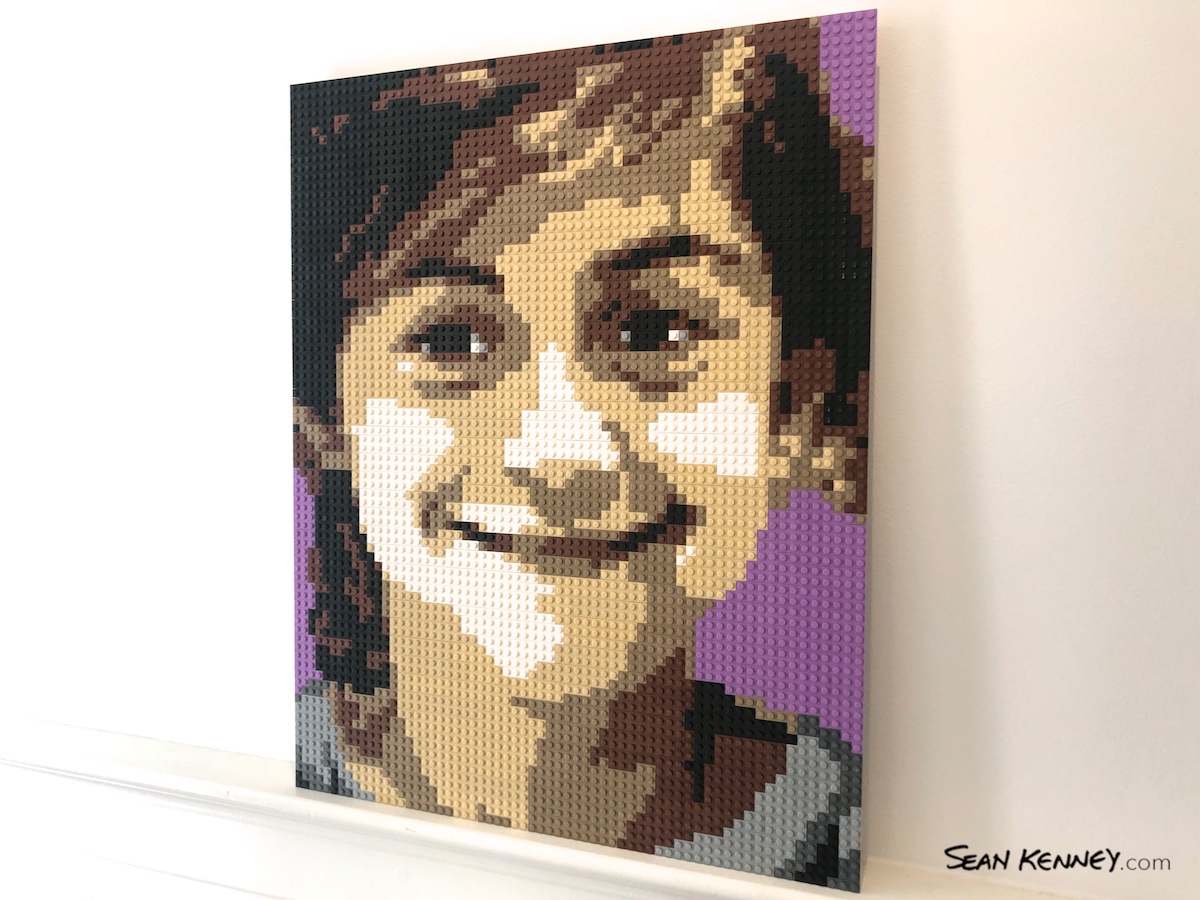 LEGO portrait from any photo - Sibling – purple