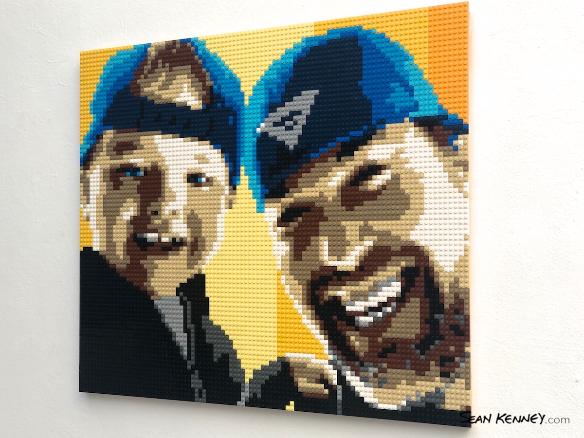 lego portrait mosaic - Men with hats