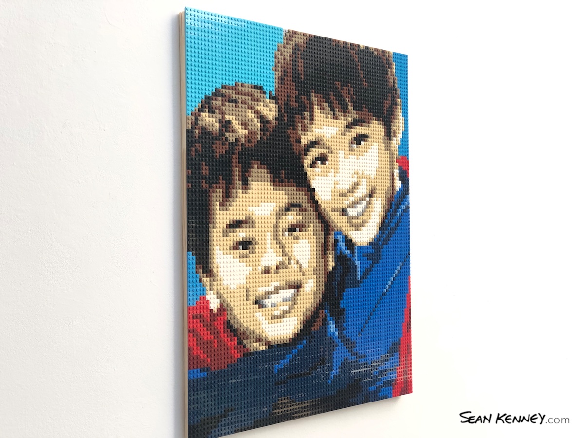 custom LEGO portrait - Brotherly love