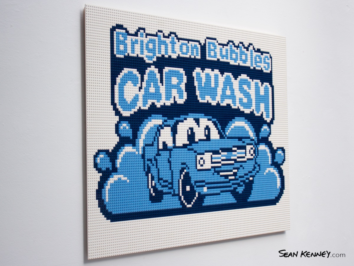 LEGO art - Cartoon car wash mural