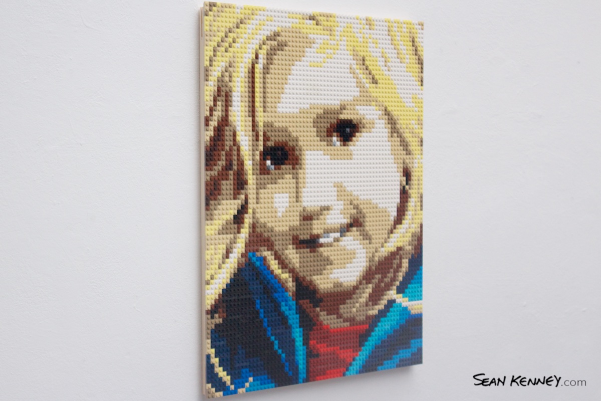 LEGO photo booth - Boy with long blonde hair