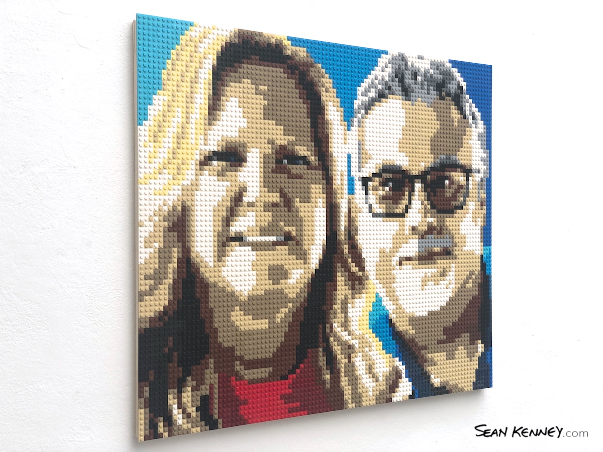 lego portrait mosaic - Wife and husband