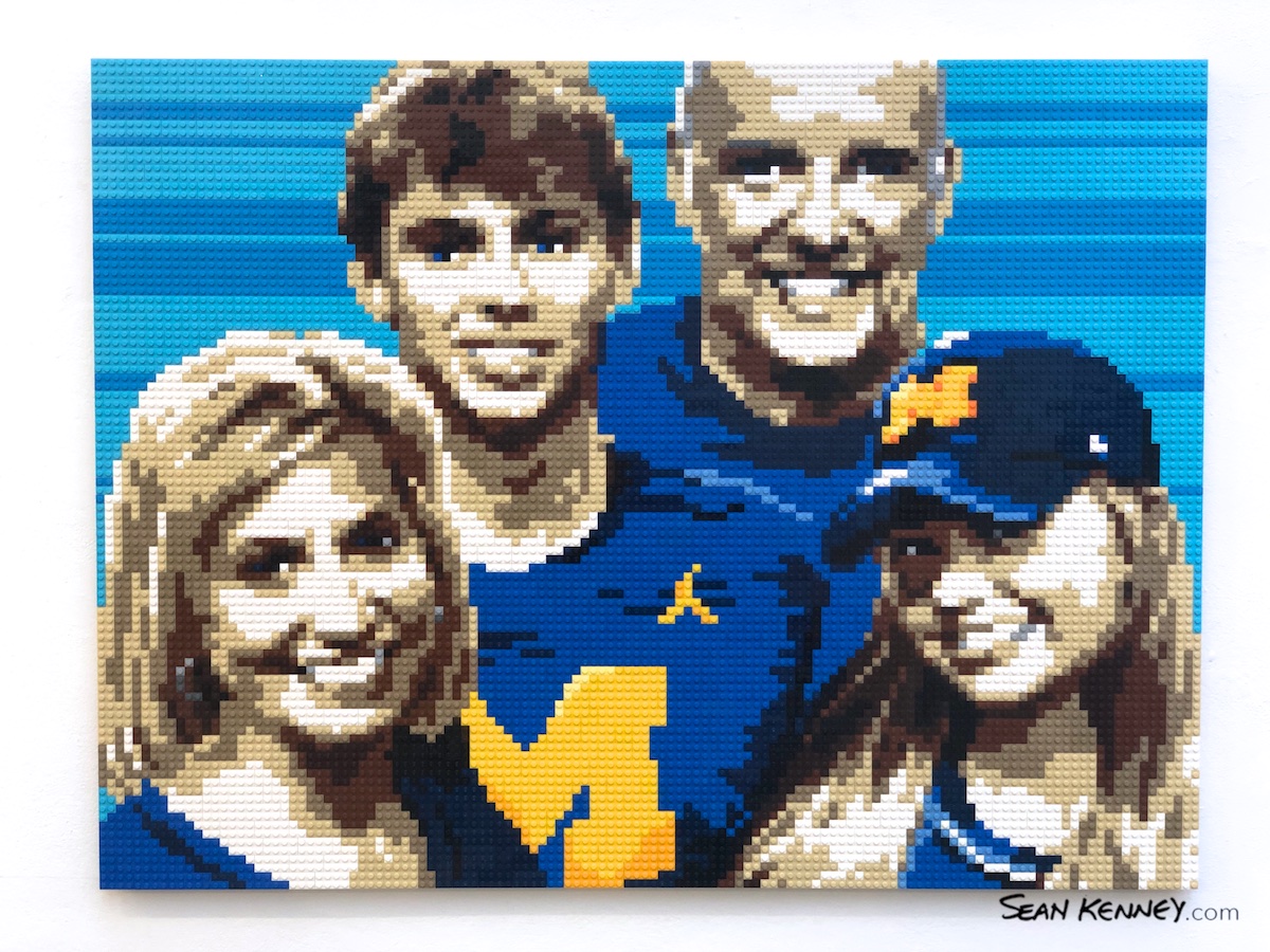 custom LEGO portrait - Sports fan family