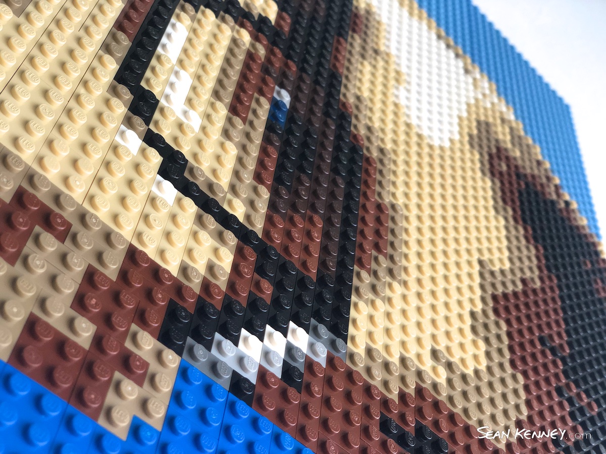 LEGO portrait from any photo - Little boy with black glasses