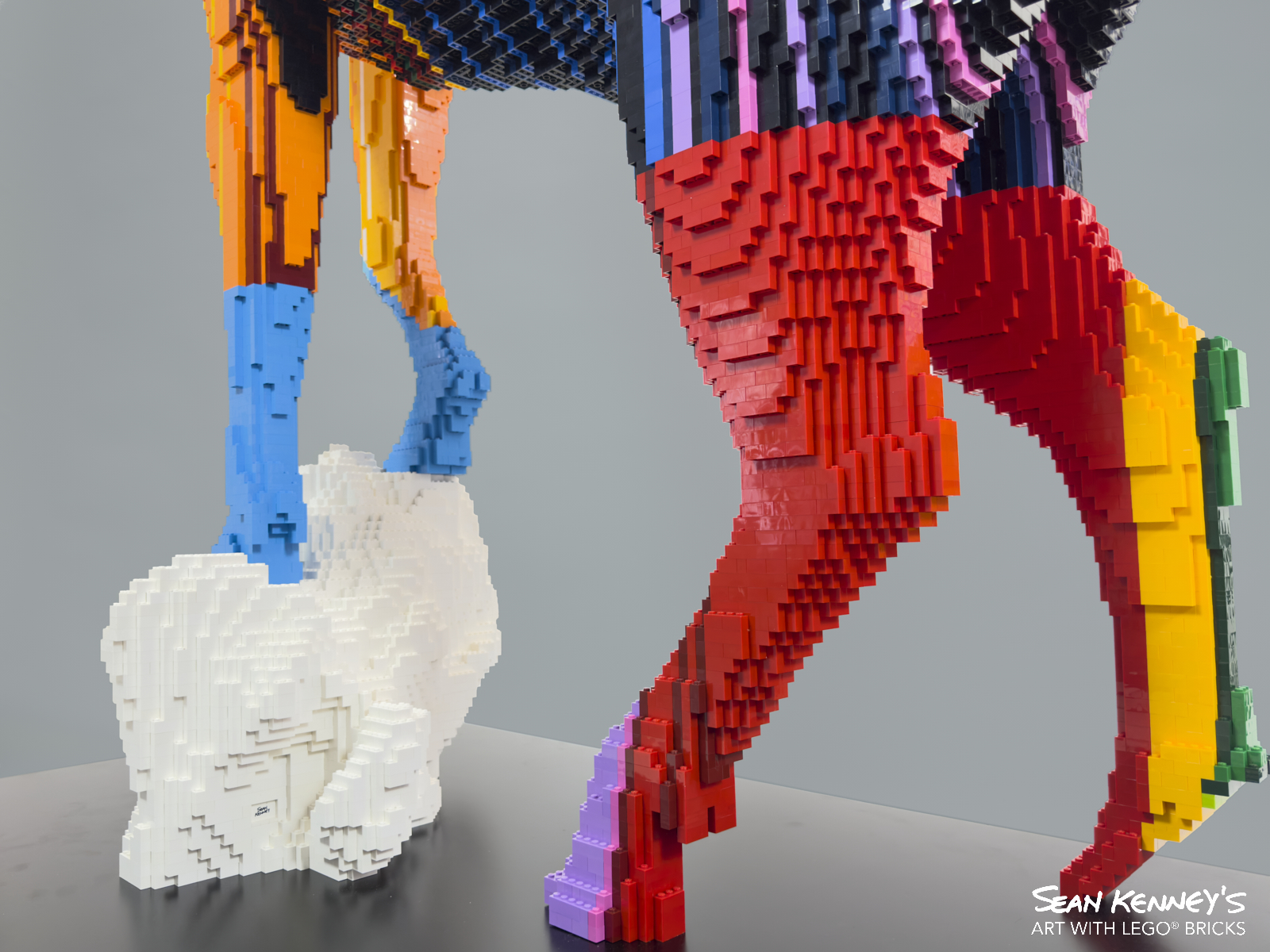 Sean Kenney's art with LEGO bricks - Rainbow-striped buck