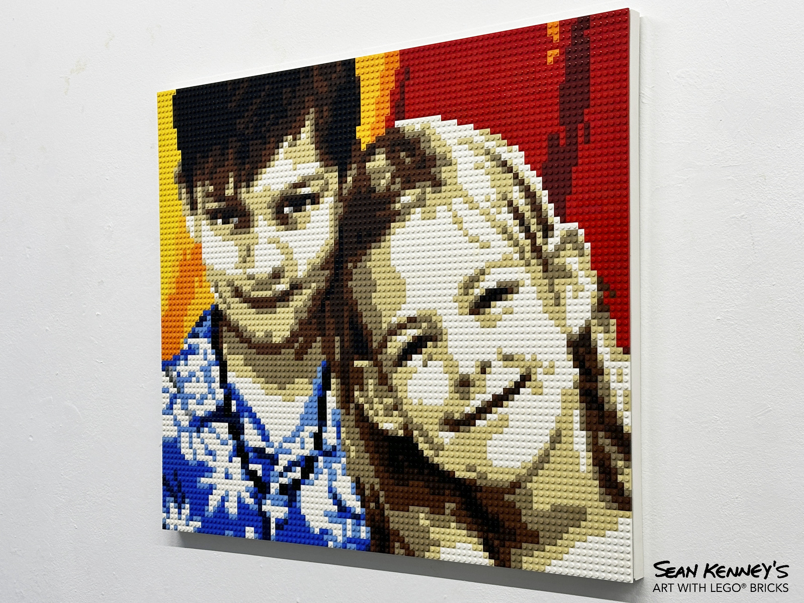 lego portrait mosaic - Children without dog