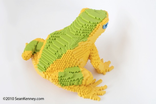 LEGO sculpture Sean Kenney harlequin tree frog philadephila philly zoo creatures of habitat