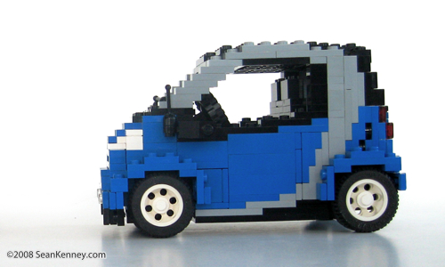 Smart ForTwo built with LEGO bricks by artist Sean Kenney