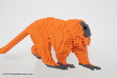 LEGO sculpture Sean Kenney golden lion tamarins monkey monkeys philadephila philly zoo creatures of habitat