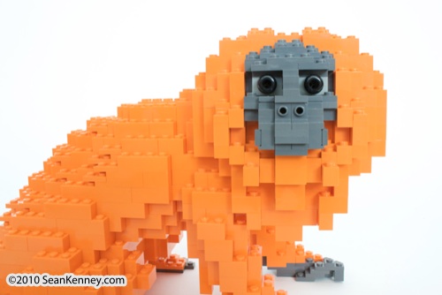 LEGO sculpture Sean Kenney golden lion tamarins monkey monkeys philadephila philly zoo creatures of habitat