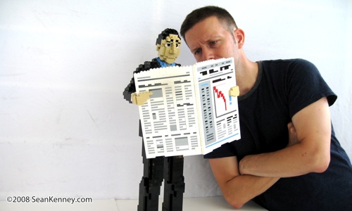 Two short orders: Sculpture created with LEGO bricks by artist Sean Kenney