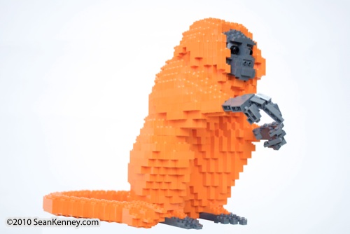 LEGO sculpture Sean Kenney golden lion tamarins monkey monkeys philadephila philly zoo creatures of habitat